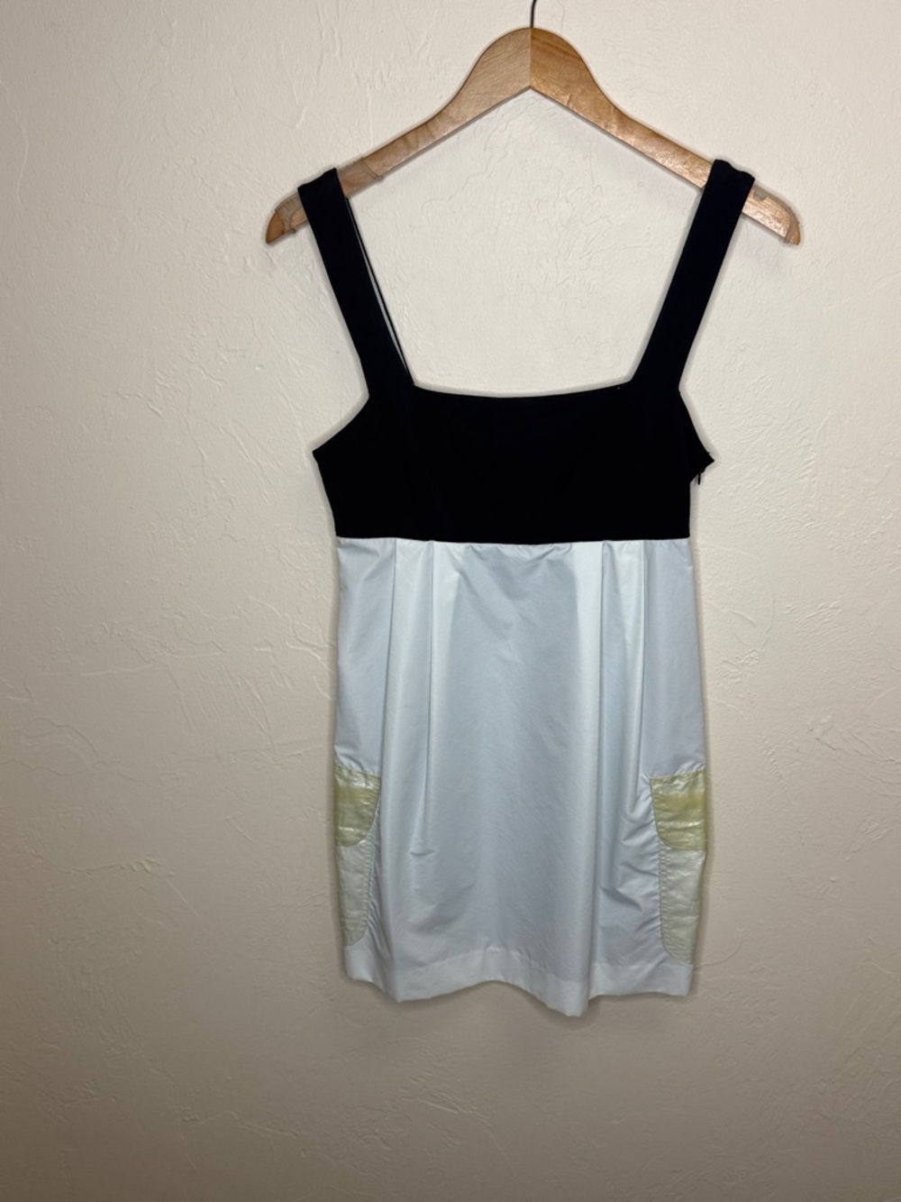 Black and White Sleeveless Colorblock Camisole Dress